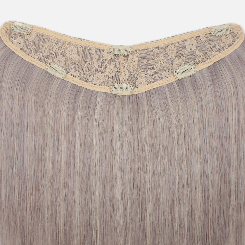 Silver color hair extension