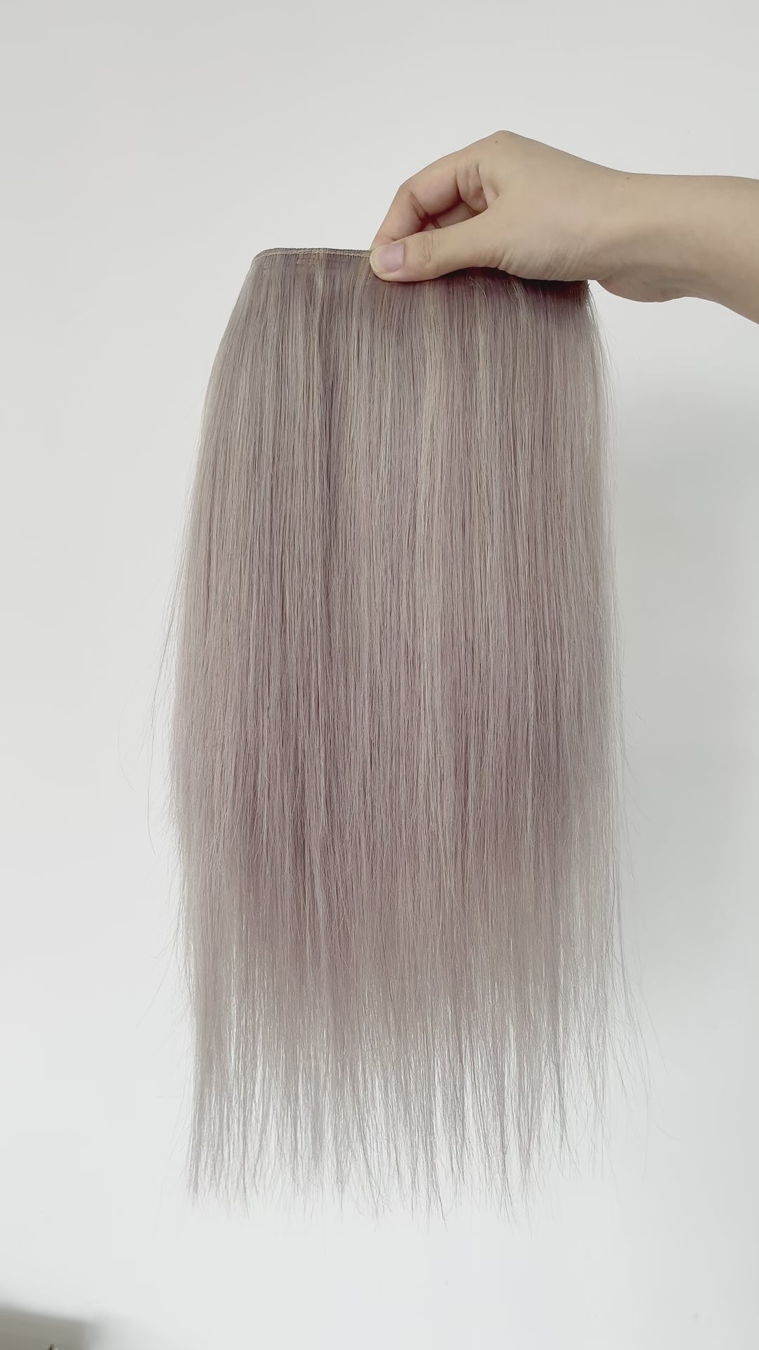 Silver color hair extension